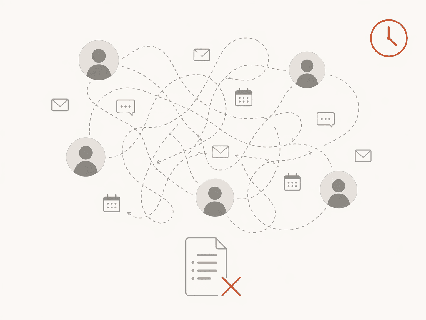 Experts travaillant en silo — mails, réunions, relances sans fin